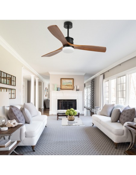 Oaks Aura 52 in. LED Indoor Solid Wood Reversible Scandi-Japanese Ceiling Fan With Latest DC Motor Technology