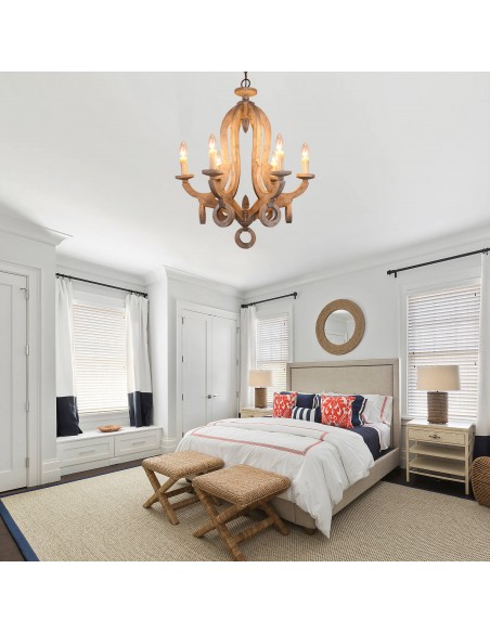 Oaks Aura French Country Dining Set Combo Chandelier, Farmhouse Rustic 2 Kitchen Island and 1 Dining Chandelier Included