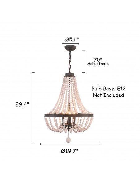Oaks Aura Mid-Century Bohemia Dining Set Combo Chandelier, Farmhouse Rustic 2 Kitchen Island and 1 Dining Chandelier Included