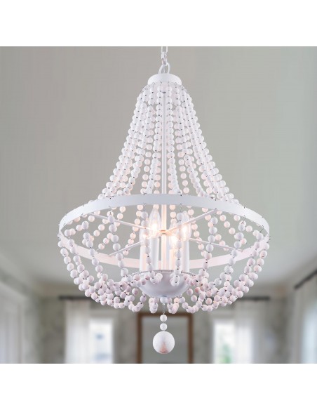 Oaks Aura Mid-Century Bohemia Dining Set Combo Chandelier, Farmhouse Rustic 2 Kitchen Island and 1 Dining Chandelier Included