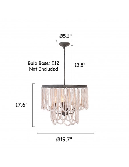 Oaks Aura Mid-Century Bohemia Dining Set Combo Chandelier, Farmhouse Rustic 2 Kitchen Island and 1 Dining Chandelier Included
