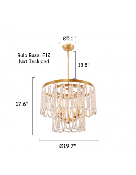 Oaks Aura Mid-Century Bohemia Dining Set Combo Chandelier, Farmhouse Rustic 2 Kitchen Island and 1 Dining Chandelier Included