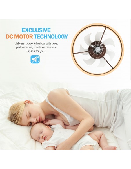 Oaks Aura 20in.Bladeless Low Profile Ceiling Fan Flush Mount Smart App Remote  Control Dimmable Lighting