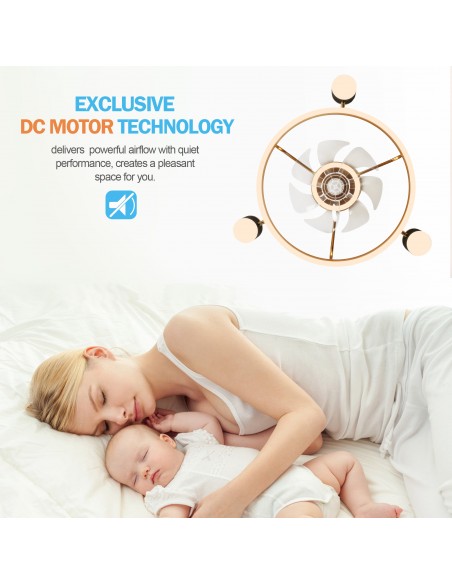 Oaks Aura 28in. LED Starry Night Bladeless Smart App Control Low Profile Ceiling Fan Flush Mount Dimmable Lighting ETA 2.28