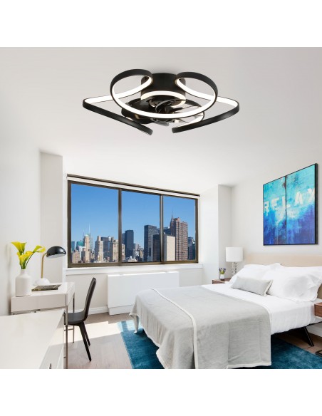 Oaks Aura 22 inch Smart APP Remote Control 6-Speed Flush Mount Ceiling Fan with LED Light for Bedroom