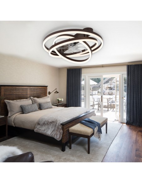 Oaks Aura 24 inch DIY Shape Low Profile Ceiling Fan Smart App Control Remote 6-Speed DC Motor Ceiling Lighting