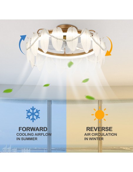 Oaks Aura 20'' Indoor Flush Mount Ceiling Fan with Lights and APP Control