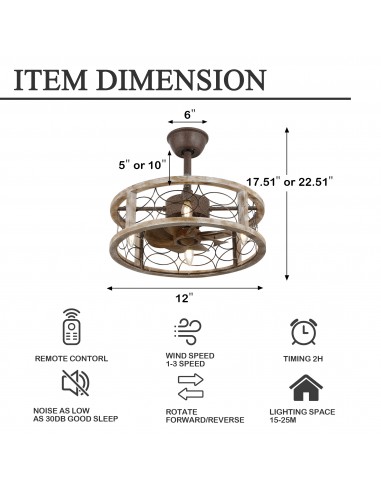 Oaks Aura 18" Farmhouse 4-Light Wood...