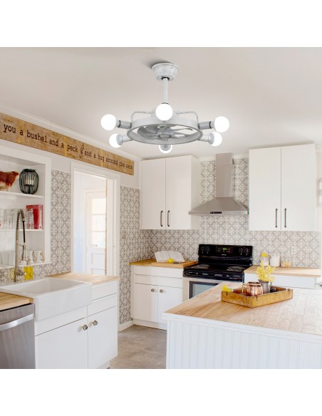 Oaks Aura  6-light Sputnik Sphere Ceiling Fan with Lights and Remote Control.