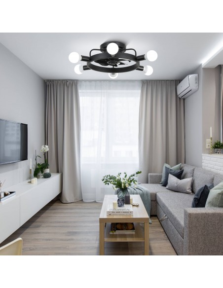 Oaks Aura  6-light Sputnik Sphere Ceiling Fan with Lights and Remote Control.