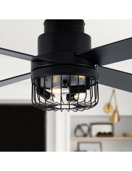 Oaks Aura 52” Reversible Crystal Ceiling Fan Remote 6-Speed DC Motor Ceiling Lighting