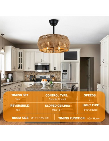 Oaks Aura 18" Rattan Hemp Drum Style...