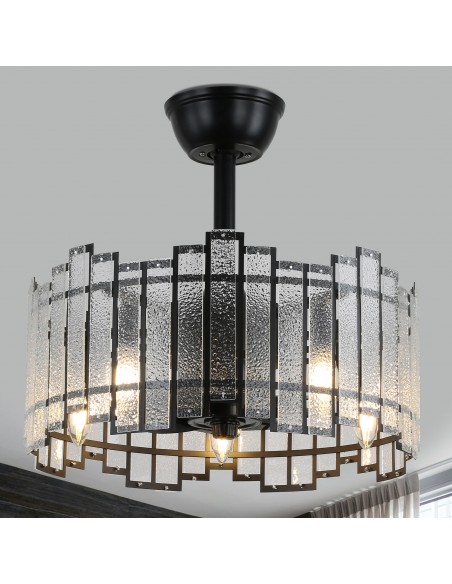 Oaks Aura Water Glass Bladeless Ceiling Fan with Lights and Remote Control