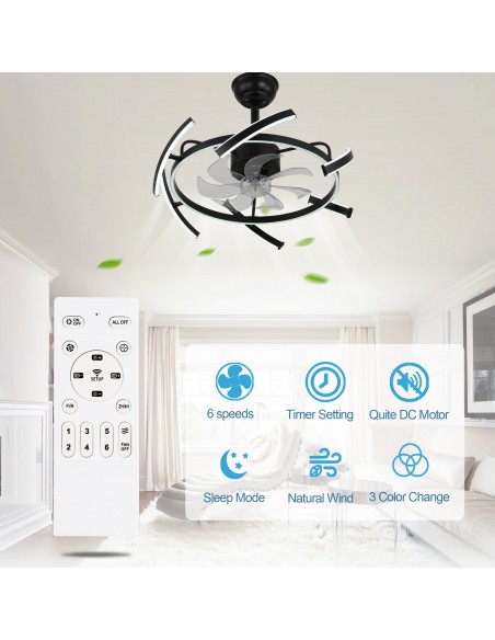 Oaks Aura DIY Shape Adjustable Ceiling Fan with Lights Remote&APP Control 3-Color Changing 6-Speed