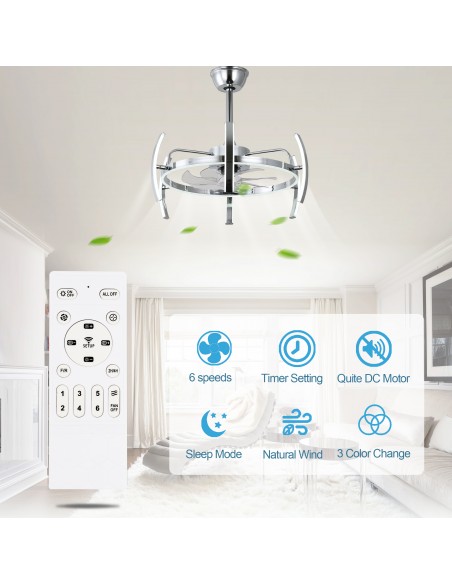 Oaks Aura DIY Shape Adjustable Ceiling Fan with Lights Remote&APP Control 3-Color Changing 6-Speed