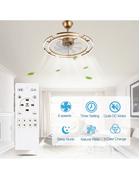 Oaks Aura DIY Shape Adjustable Ceiling Fan with Lights Remote&APP Control 3-Color Changing 6-Speed