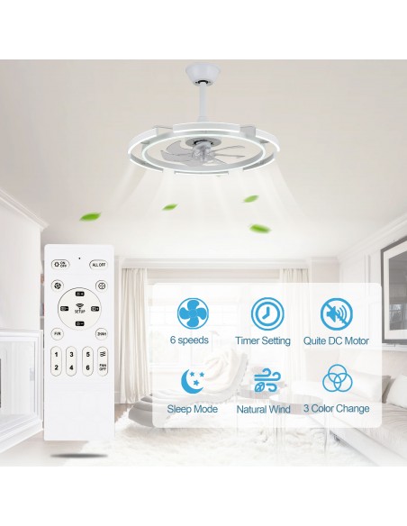 Oaks Aura DIY Shape Adjustable Ceiling Fan with Lights Remote&APP Control 3-Color Changing 6-Speed