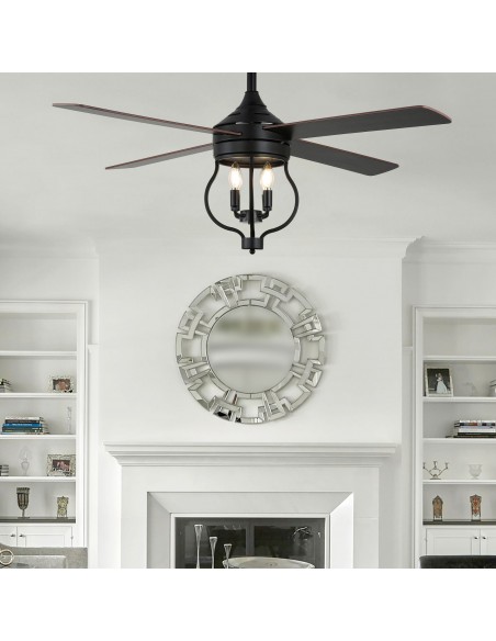 Oaks Aura 52" 4-Blade Reversible Ceiling Fan with Remote Control and Light Kit Included