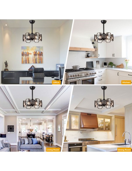 Oaks Aura 19” Glass Ceiling Fan with Lights and Remote Control, 6-Speed DC Motor Ceiling Lighting