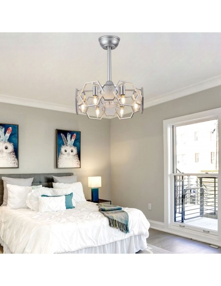 Oaks Aura 19” Glass Ceiling Fan with Lights and Remote Control, 6-Speed DC Motor Ceiling Lighting