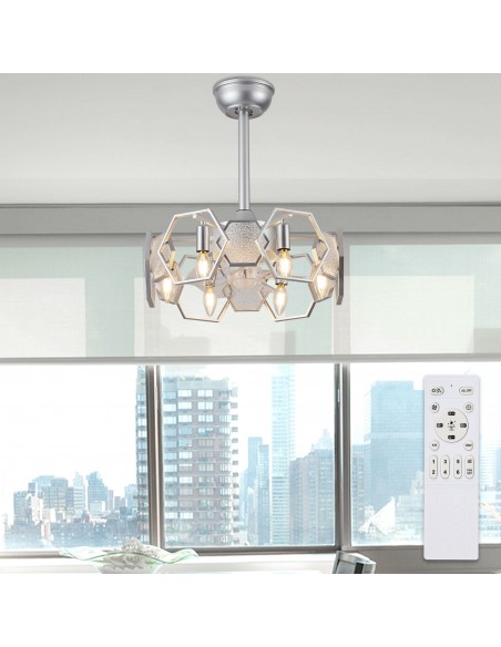 Oaks Aura 19” Glass Ceiling Fan with Lights and Remote Control, 6-Speed DC Motor Ceiling Lighting