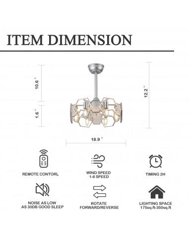 Oaks Aura 19” Glass Ceiling Fan with...