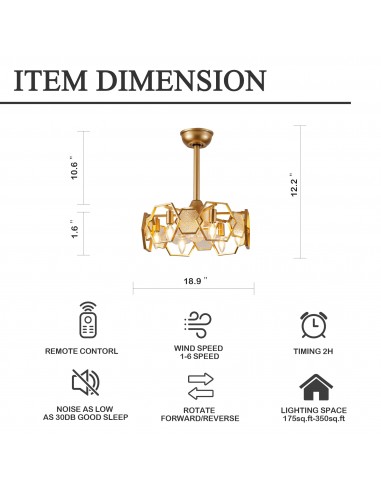 Oaks Aura 19” Glass Ceiling Fan with...