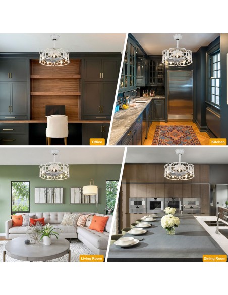 Oaks Aura 18" Farmhouse Ceiling Fan with Lights and Remote Control