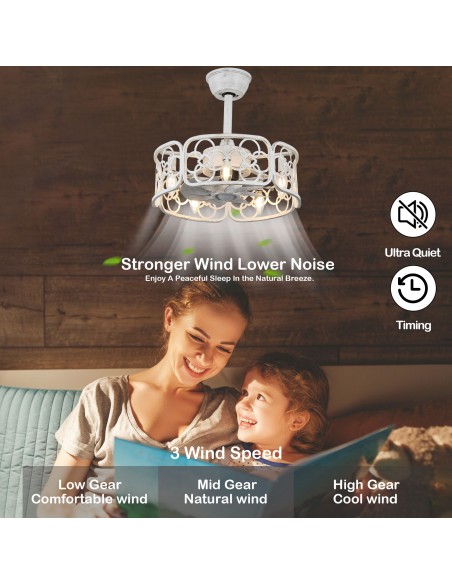 Oaks Aura 18" Farmhouse Ceiling Fan with Lights and Remote Control