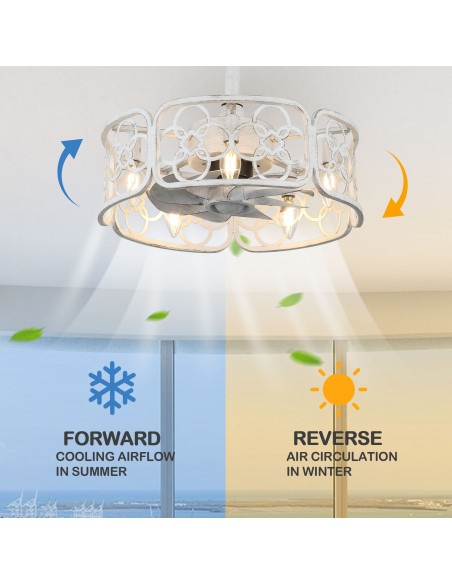 Oaks Aura 18" Farmhouse Ceiling Fan with Lights and Remote Control