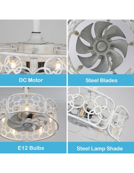 Oaks Aura 18" Farmhouse Ceiling Fan with Lights and Remote Control