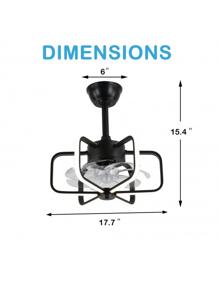 Oaks Aura 18" Dimmable Smart Ceiling Fan with Lights and Remote Control