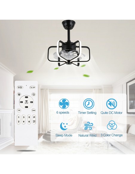 Oaks Aura 18" Dimmable Smart Ceiling Fan with Lights and Remote Control