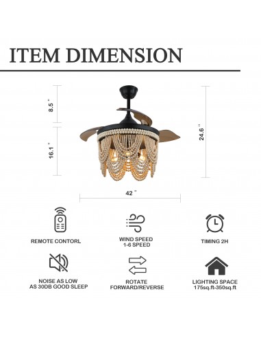 Oaks Aura 42” Farmhouse 3-Light...