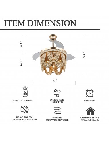 Oaks Aura 42” Farmhouse 3-Light...
