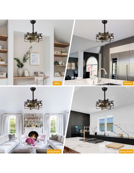 Oaks Aura 18" 6-Light Ceiling Fan with Lights and Remote Control, 6-Speed