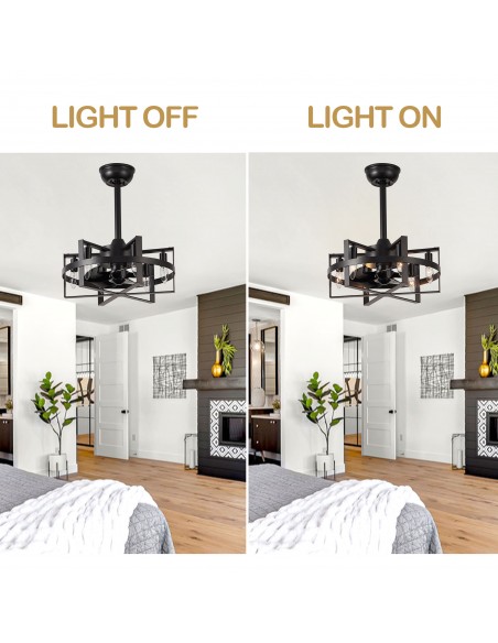 Oaks Aura 18" 6-Light Ceiling Fan with Lights and Remote Control, 6-Speed