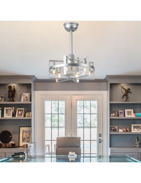 Oaks Aura 18" 6-Light Ceiling Fan with Lights and Remote Control, 6-Speed