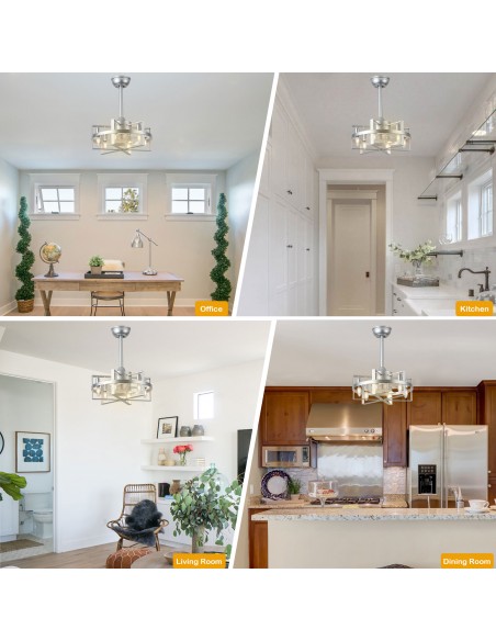 Oaks Aura 18" 6-Light Ceiling Fan with Lights and Remote Control, 6-Speed