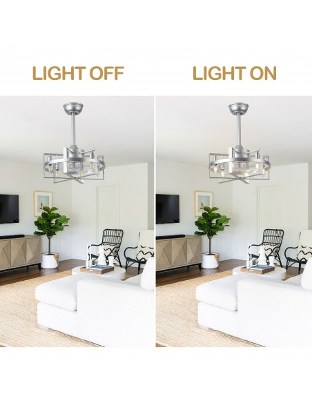 Oaks Aura 18" 6-Light Ceiling Fan with Lights and Remote Control, 6-Speed