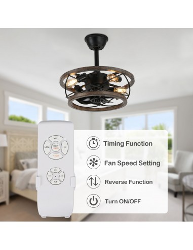 Oaks Aura 18" 4-Lights Farmhouse Wood...