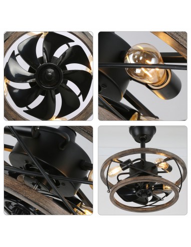 Oaks Aura 18" 4-Lights Farmhouse Wood...