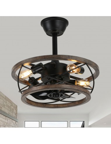Oaks Aura 18" 4-Lights Farmhouse Wood...