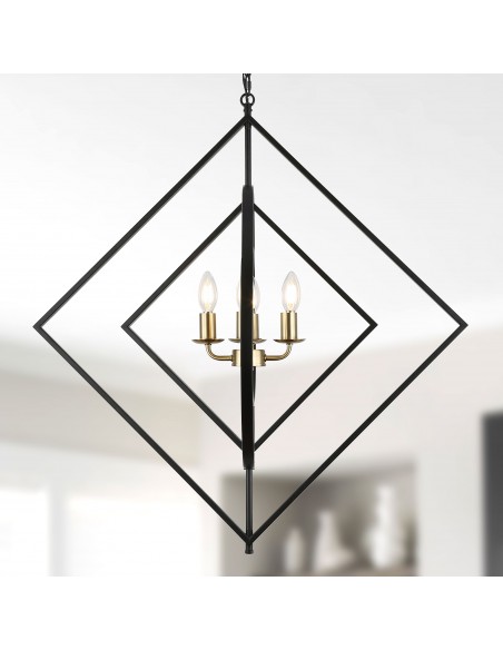 Oaks Aura 4-Light DIY Shape Chandelier Geometric Adjustable Height Pendant Light