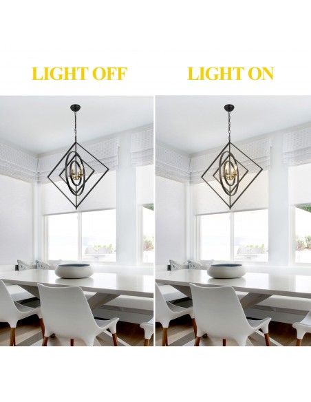 Oaks Aura 4-Light DIY Shape Chandelier Geometric Adjustable Height Pendant Light