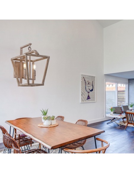 Oaks Aura Wood Finish 2-Light Rectangular Wall Sconce