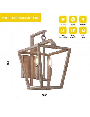 Oaks Aura Wood Finish 2-Light...