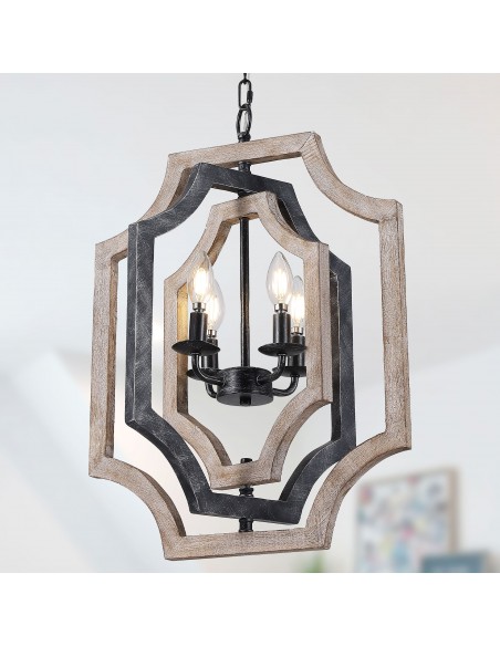 Oaks Aura 4-Light Rectangular Chandelier with Adjustable Height