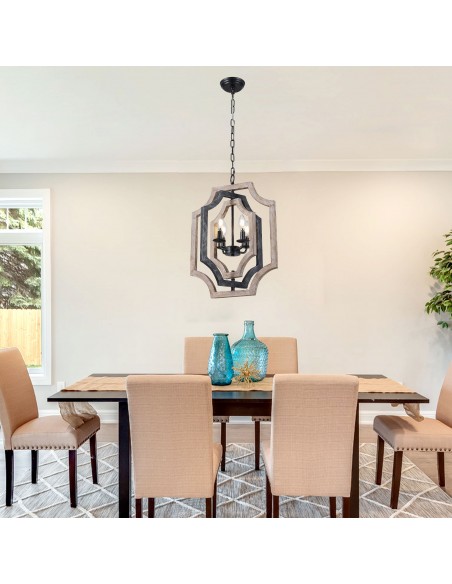 Oaks Aura 4-Light Rectangular Chandelier with Adjustable Height