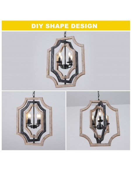 Oaks Aura 4-Light Rectangular Chandelier with Adjustable Height